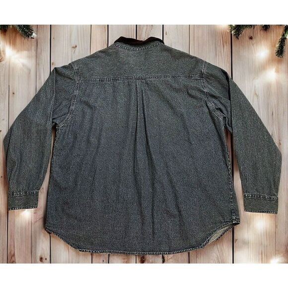 Vintage Denim Casey & Max Christmas Shirt Womens Size XL EMBROIDERED Fast Ship - Picture 2 of 13